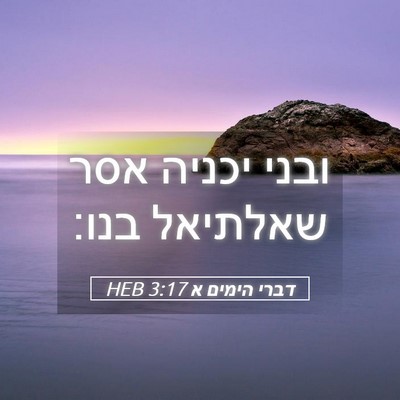 Picture 05 - דברי הימים א 3:17 HEB - ובני יכניה אסר שאלתיאל - Bible Verse Picture
