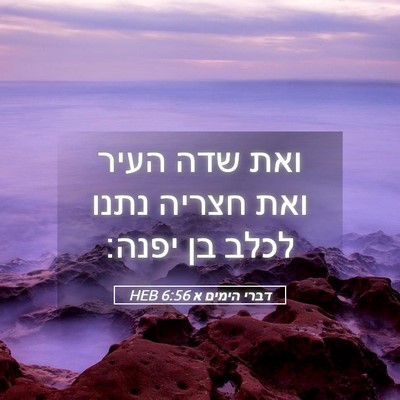 Picture 05 - דברי הימים א 6:56 HEB - ואת שדה העיר ואת חצריה נתנו - Bible Verse Picture