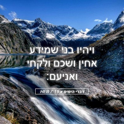 Picture 05 - דברי הימים א 7:19 HEB - ויהיו בני שמידע אחין ושכם - Bible Verse Picture