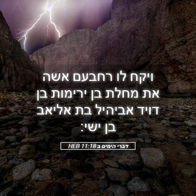 Picture 05 - דברי הימים ב 11:18 HEB - ויקח לו רחבעם אשה את מחלת - Bible Verse Picture