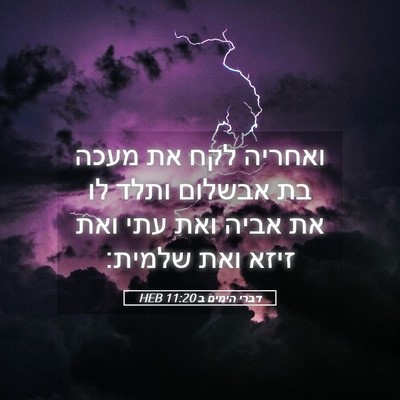 Picture 05 - דברי הימים ב 11:20 HEB - ואחריה לקח את מעכה בת - Bible Verse Picture