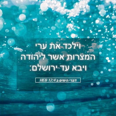 Picture 05 - דברי הימים ב 12:4 HEB - וילכד את ערי המצרות אשר - Bible Verse Picture