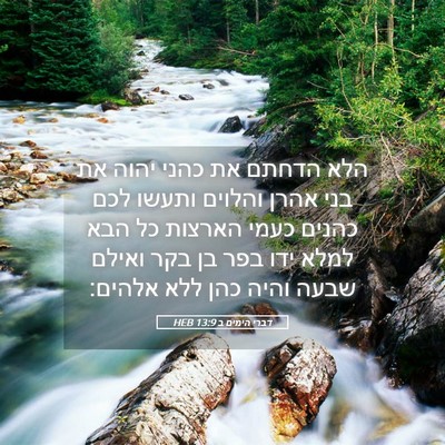Picture 05 - דברי הימים ב 13:9 HEB - הלא הדחתם את כהני יהוה את - Bible Verse Picture