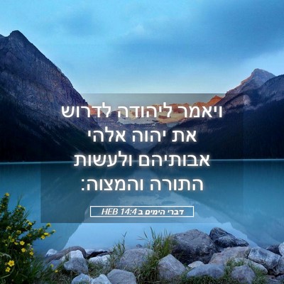 Picture 05 - דברי הימים ב 14:4 HEB - ויאמר ליהודה לדרוש את יהוה - Bible Verse Picture