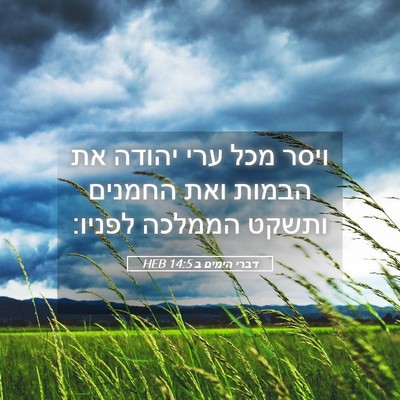 Picture 05 - דברי הימים ב 14:5 HEB - ויסר מכל ערי יהודה את הבמות - Bible Verse Picture