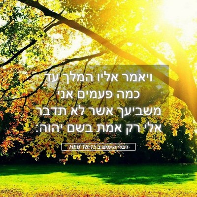 Picture 05 - דברי הימים ב 18:15 HEB - ויאמר אליו המלך עד כמה - Bible Verse Picture