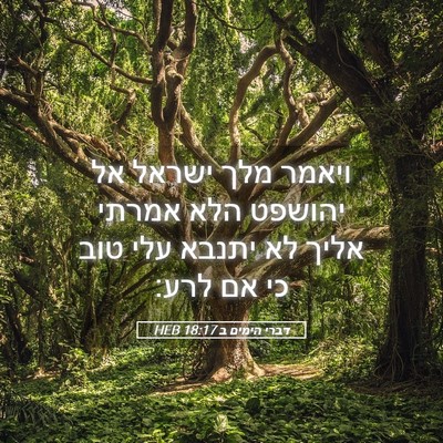 Picture 05 - דברי הימים ב 18:17 HEB - ויאמר מלך ישראל אל יהושפט - Bible Verse Picture