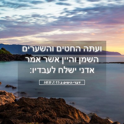 Picture 05 - דברי הימים ב 2:15 HEB - ועתה החטים והשערים השמן - Bible Verse Picture