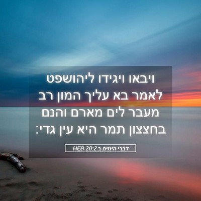 Picture 05 - דברי הימים ב 20:2 HEB - ויבאו ויגידו ליהושפט לאמר - Bible Verse Picture