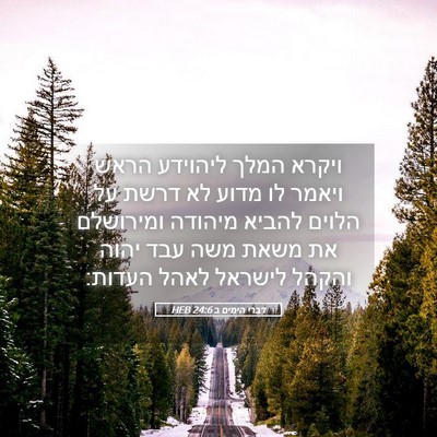 Picture 05 - דברי הימים ב 24:6 HEB - ויקרא המלך ליהוידע הראש - Bible Verse Picture