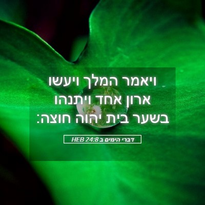 Picture 05 - דברי הימים ב 24:8 HEB - ויאמר המלך ויעשו ארון אחד - Bible Verse Picture