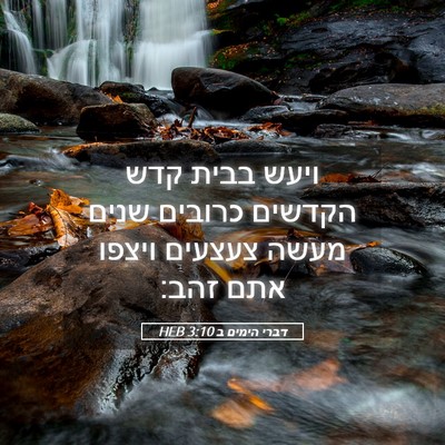 Picture 05 - דברי הימים ב 3:10 HEB - ויעש בבית קדש הקדשים - Bible Verse Picture