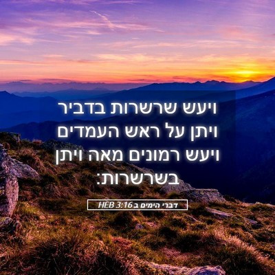 Picture 05 - דברי הימים ב 3:16 HEB - ויעש שרשרות בדביר ויתן על - Bible Verse Picture
