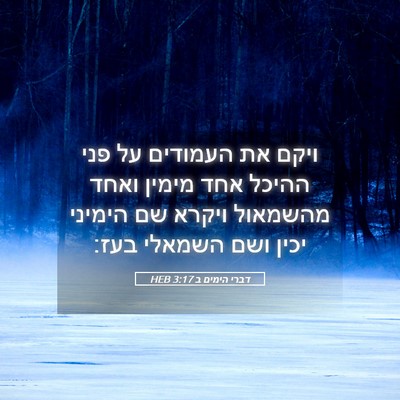 Picture 05 - דברי הימים ב 3:17 HEB - ויקם את העמודים על פני - Bible Verse Picture