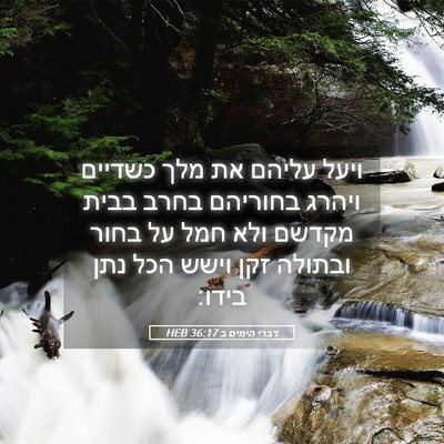 Picture 05 - דברי הימים ב 36:17 HEB - ויעל עליהם את מלך כשדיים - Bible Verse Picture