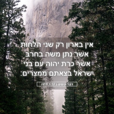 Picture 05 - דברי הימים ב 5:10 HEB - אין בארון רק שני הלחות אשר - Bible Verse Picture