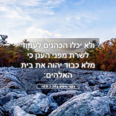 Picture 05 - דברי הימים ב 5:14 HEB - ולא יכלו הכהנים לעמוד לשרת - Bible Verse Picture