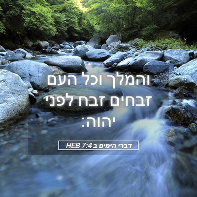 Picture 05 - דברי הימים ב 7:4 HEB - והמלך וכל העם זבחים זבח - Bible Verse Picture