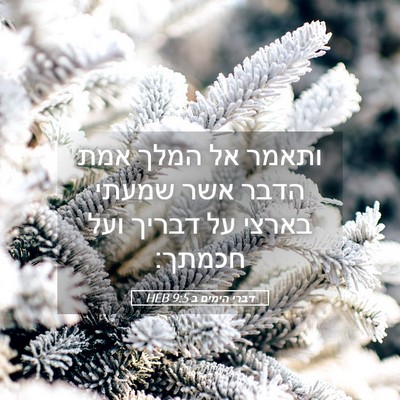 Picture 05 - דברי הימים ב 9:5 HEB - ותאמר אל המלך אמת הדבר אשר - Bible Verse Picture