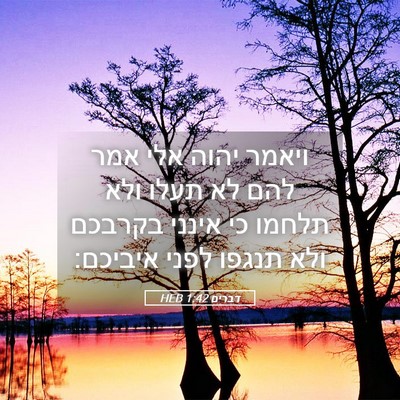 Picture 05 - דברים 1:42 HEB - ויאמר יהוה אלי אמר להם לא - Bible Verse Picture