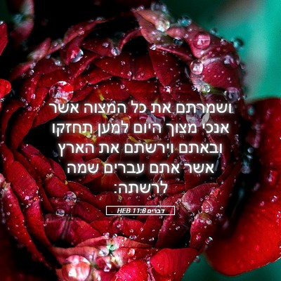 Picture 05 - דברים 11:8 HEB - ושמרתם את כל המצוה אשר אנכי - Bible Verse Picture