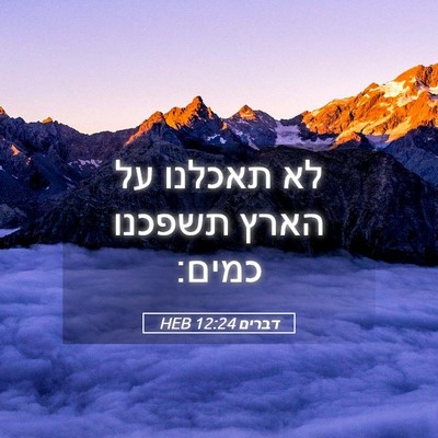 Picture 05 - דברים 12:24 HEB - לא תאכלנו על הארץ תשפכנו - Bible Verse Picture