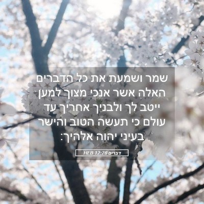 Picture 05 - דברים 12:28 HEB - שמר ושמעת את כל הדברים האלה - Bible Verse Picture