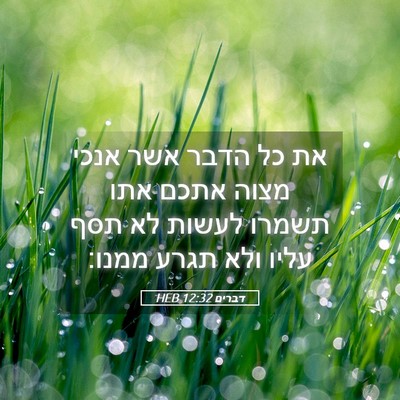 Picture 05 - דברים 12:32 HEB - את כל הדבר אשר אנכי מצוה - Bible Verse Picture