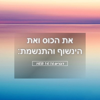 Picture 05 - דברים 14:16 HEB - את הכוס ואת הינשוף - Bible Verse Picture