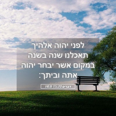 Picture 05 - דברים 15:20 HEB - לפני יהוה אלהיך תאכלנו שנה - Bible Verse Picture