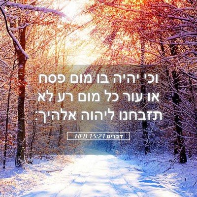 Picture 05 - דברים 15:21 HEB - וכי יהיה בו מום פסח או עור - Bible Verse Picture