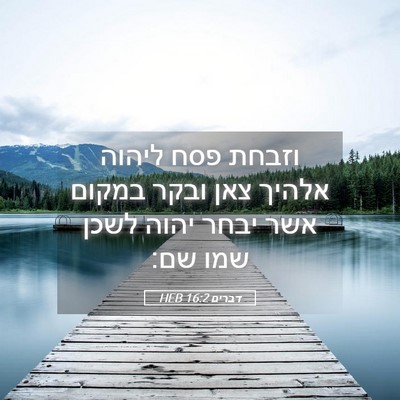 Picture 05 - דברים 16:2 HEB - וזבחת פסח ליהוה אלהיך צאן - Bible Verse Picture