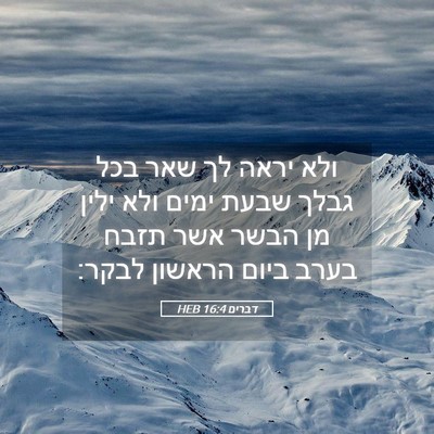 Picture 05 - דברים 16:4 HEB - ולא יראה לך שאר בכל גבלך - Bible Verse Picture