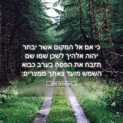 Picture 05 - דברים 16:6 HEB - כי אם אל המקום אשר יבחר - Bible Verse Picture