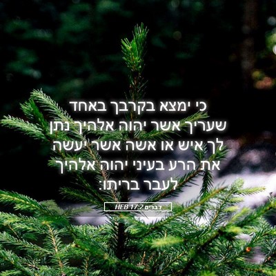 Picture 05 - דברים 17:2 HEB - כי ימצא בקרבך באחד שעריך - Bible Verse Picture