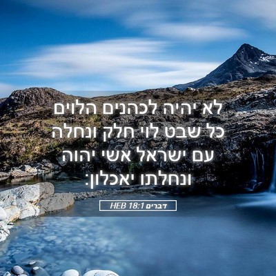 Picture 05 - דברים 18:1 HEB - לא יהיה לכהנים הלוים כל שבט - Bible Verse Picture