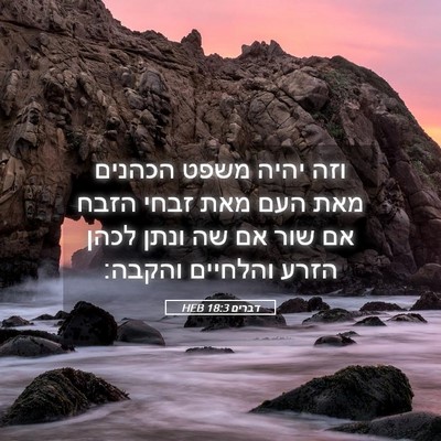 Picture 05 - דברים 18:3 HEB - וזה יהיה משפט הכהנים מאת - Bible Verse Picture