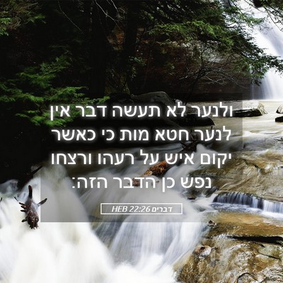 Picture 05 - דברים 22:26 HEB - ולנער לא תעשה דבר אין לנער - Bible Verse Picture