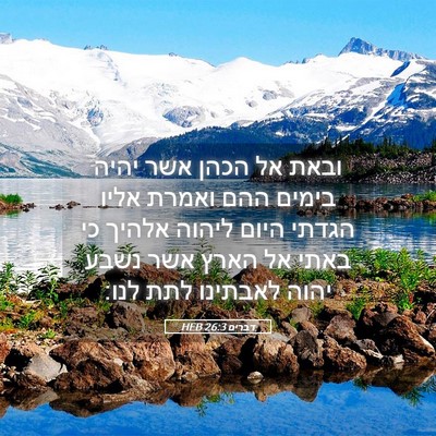 Picture 05 - דברים 26:3 HEB - ובאת אל הכהן אשר יהיה בימים - Bible Verse Picture