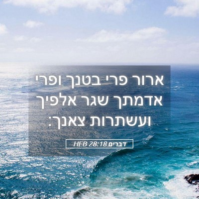 Picture 05 - דברים 28:18 HEB - ארור פרי בטנך ופרי אדמתך - Bible Verse Picture