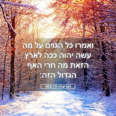 Picture 05 - דברים 29:24 HEB - ואמרו כל הגוים על מה עשה - Bible Verse Picture