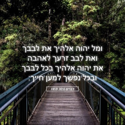 Picture 05 - דברים 30:6 HEB - ומל יהוה אלהיך את לבבך ואת - Bible Verse Picture
