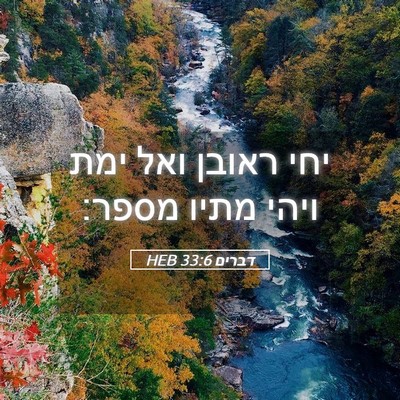 Picture 05 - דברים 33:6 HEB - יחי ראובן ואל ימת ויהי מתיו - Bible Verse Picture