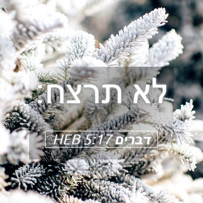 Picture 05 - דברים 5:17 HEB - לא - Bible Verse Picture