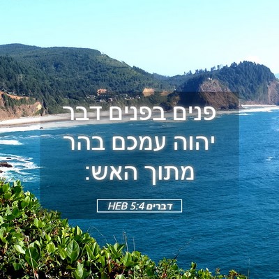 Picture 05 - דברים 5:4 HEB - פנים בפנים דבר יהוה עמכם - Bible Verse Picture