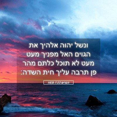 Picture 05 - דברים 7:22 HEB - ונשל יהוה אלהיך את הגוים - Bible Verse Picture