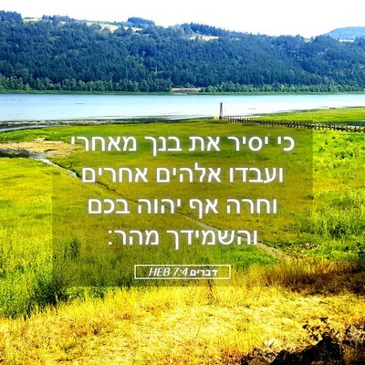Picture 05 - דברים 7:4 HEB - כי יסיר את בנך מאחרי ועבדו - Bible Verse Picture