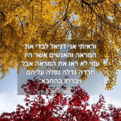 Picture 05 - דניאל 10:7 HEB - וראיתי אני דניאל לבדי את - Bible Verse Picture