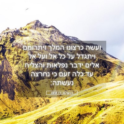 Picture 05 - דניאל 11:36 HEB - ועשה כרצונו המלך ויתרומם - Bible Verse Picture