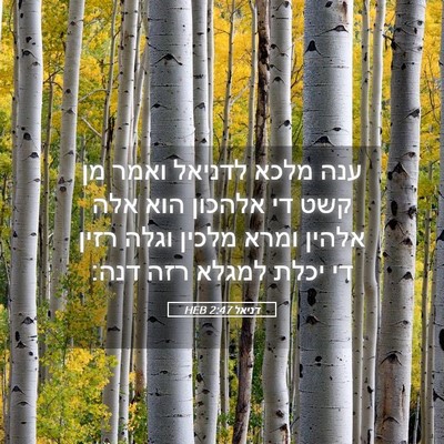 Picture 05 - דניאל 2:47 HEB - ענה מלכא לדניאל ואמר מן קשט - Bible Verse Picture